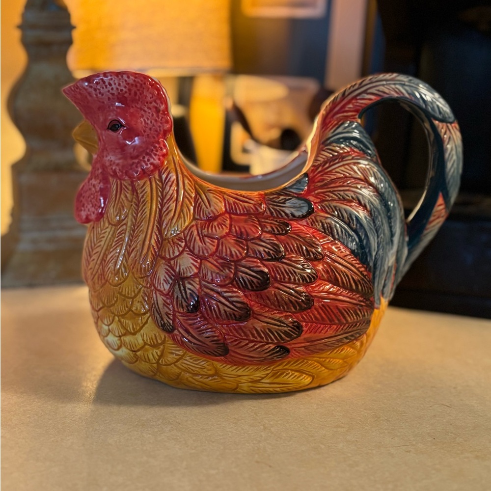 ENESCO COLORFUL CHICKEN PITCHER Vintage